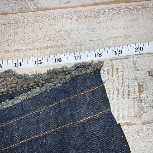 Vintage Sergio Valente Size 16 Women Blue‎ Jeans Flared Denim Raw Hem 34x31 Cuff - Picture 6 of 10